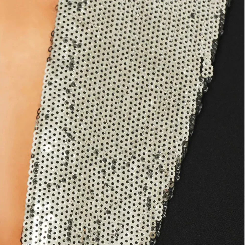 L'AGENCE 'Clementine' Sequin Lapel Ponte Blazer, Black/Silver